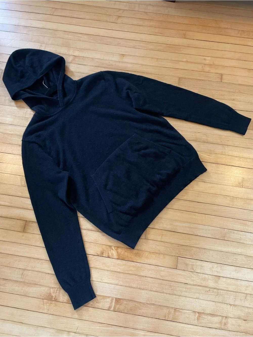 BANANA REPUBLIC Men's Cashmere Hoodie Black Hooded Sweater Classic Luxury Unisex